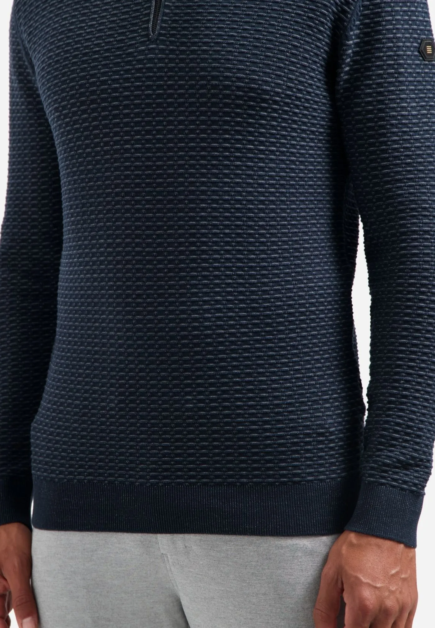 Pullover Half Zip Jacquard Plated