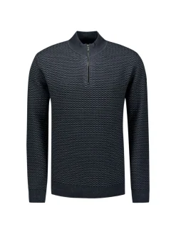 Pullover Half Zip Jacquard Plated