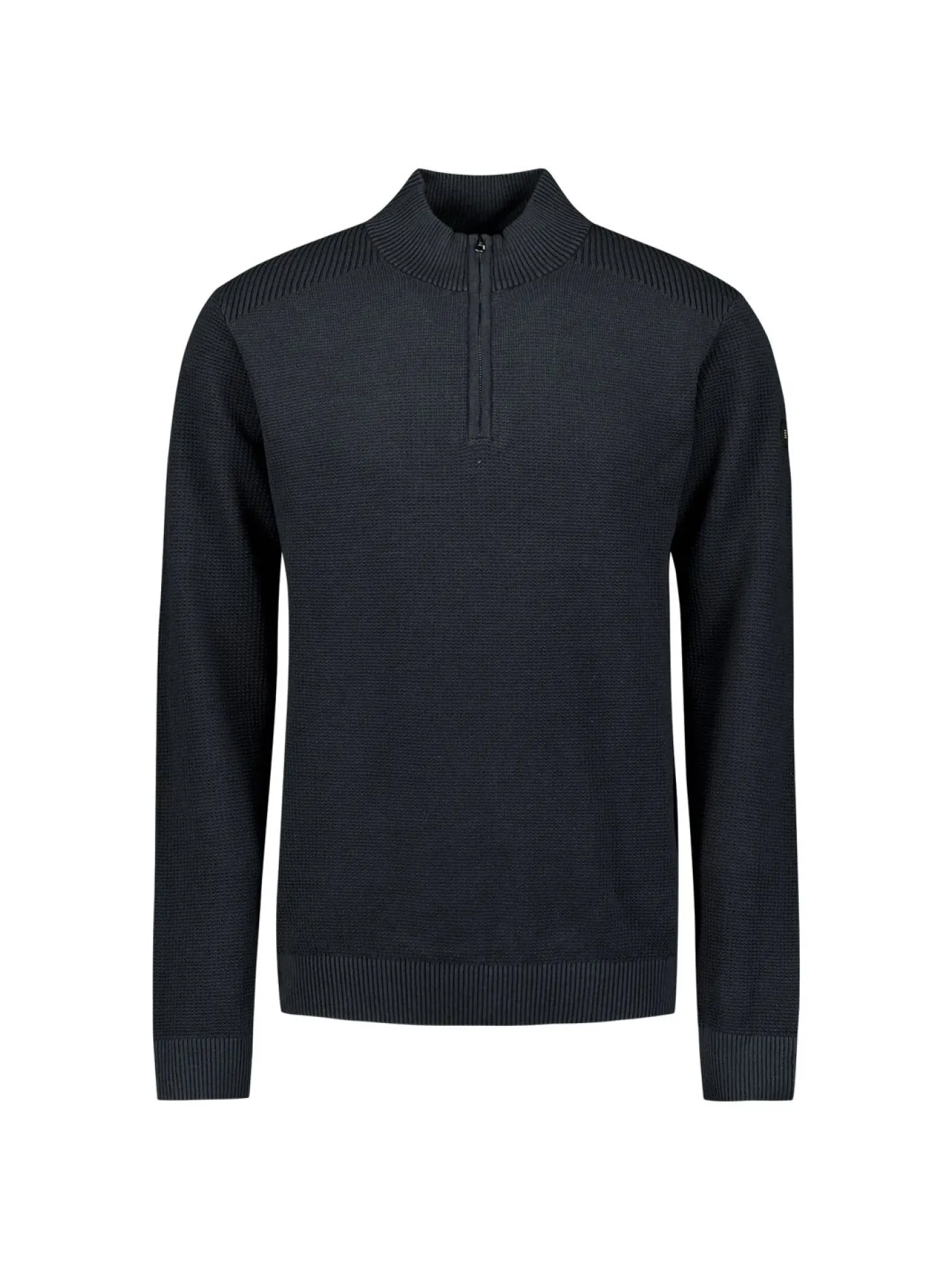 Pullover Half Zip Plated Structure Knit