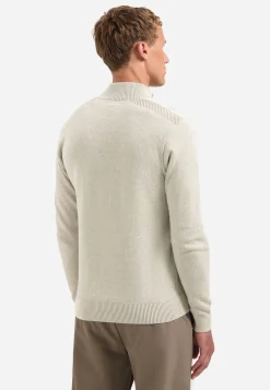 Pullover Half Zip Plated Structure Knit