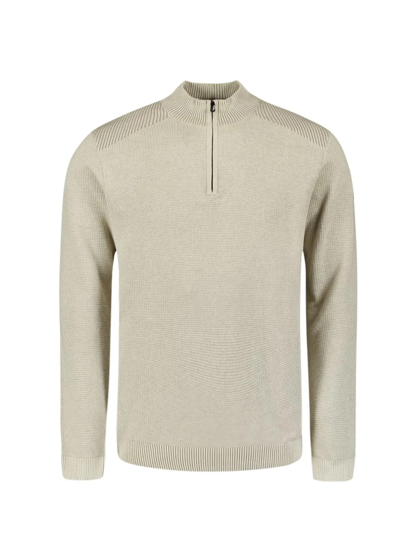 Pullover Half Zip Plated Structure Knit