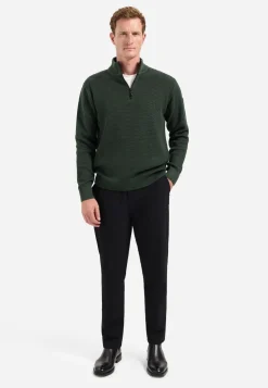 Pullover Half Zipper 2 Coloured Melange