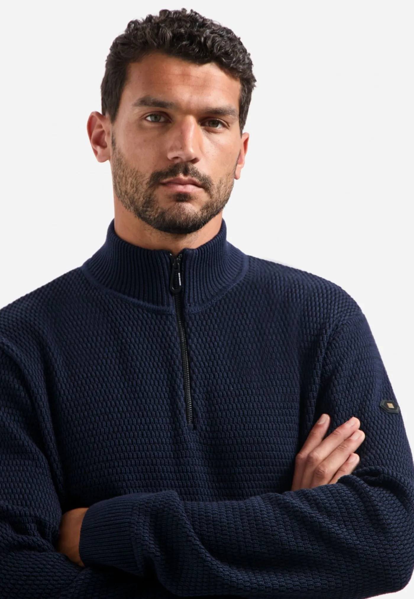 Pullover Half Zipper 2 Coloured Melange