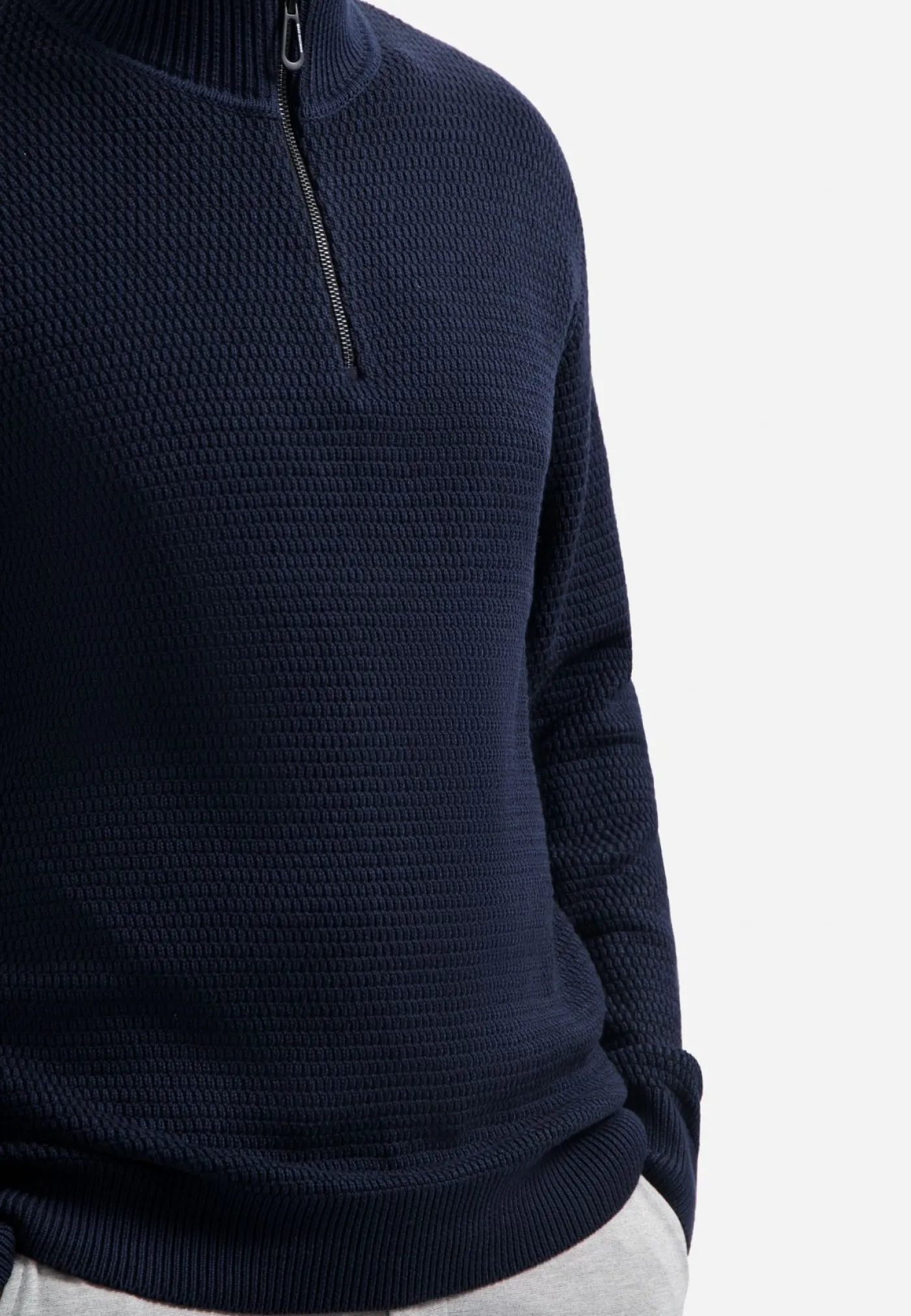 Pullover Half Zipper 2 Coloured Melange