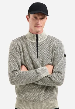 Pullover Half Zipper 2 Coloured Melange