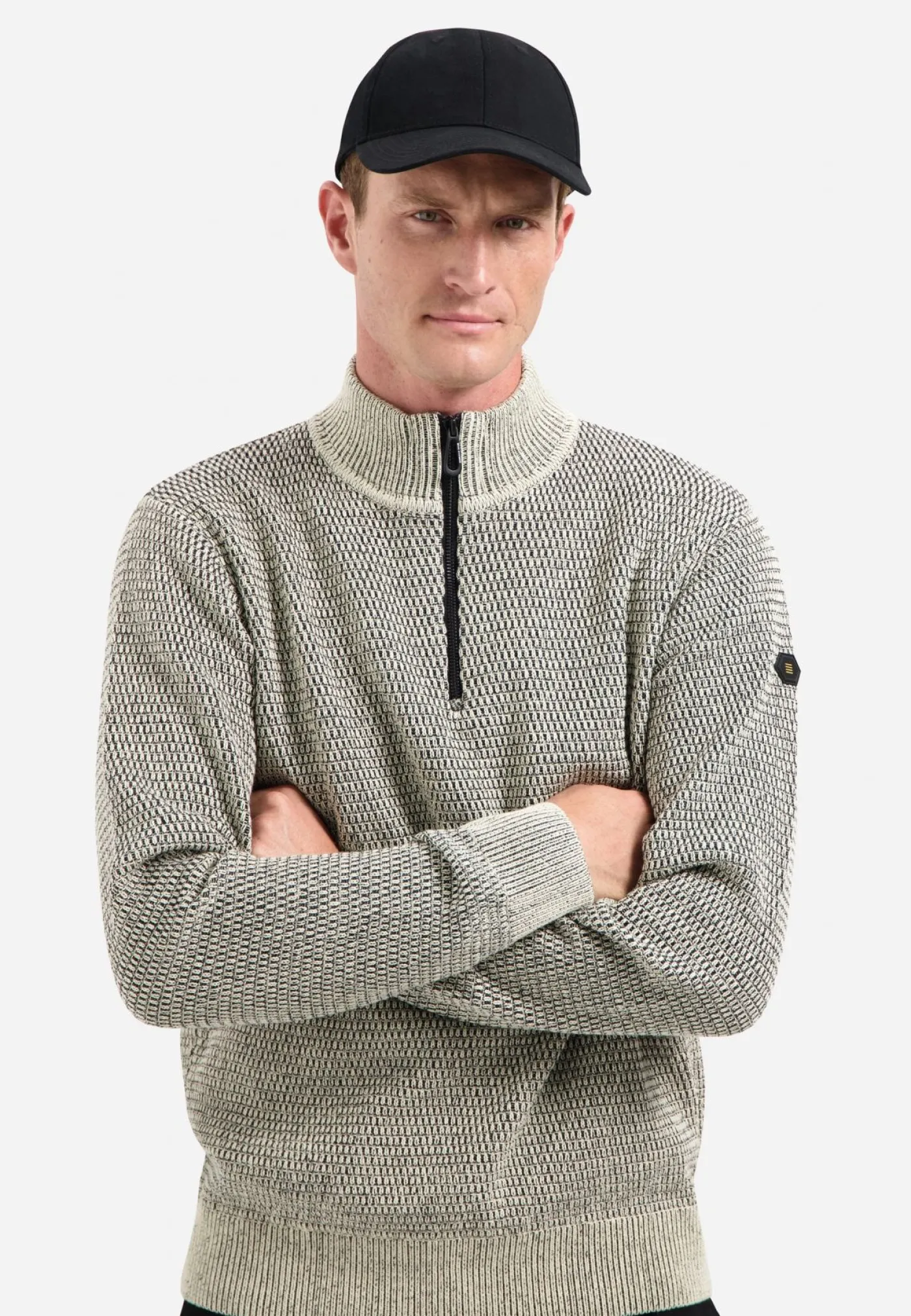 Pullover Half Zipper 2 Coloured Melange