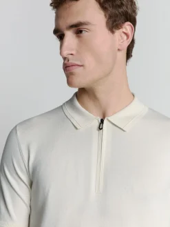 Pullover Short Sleeve Polo Zip Solid