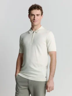 Pullover Short Sleeve Polo Zip Solid