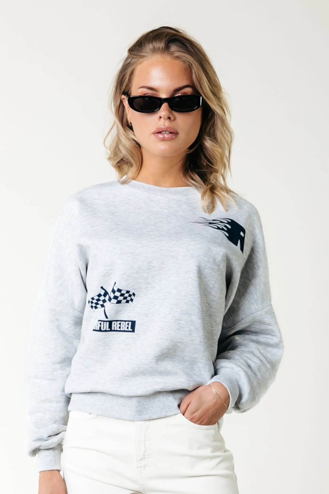 Racer Logo Dropped Shoulder Sweat