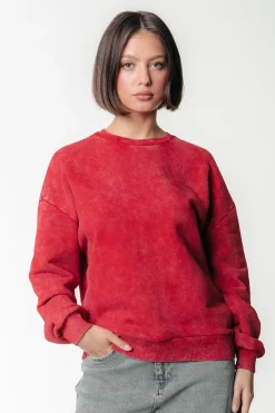 Rebel Braid Acid Wash Dropped Shoulder Sweat