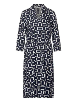 Shirt collar viscose dress