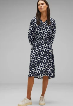 Shirt collar viscose dress