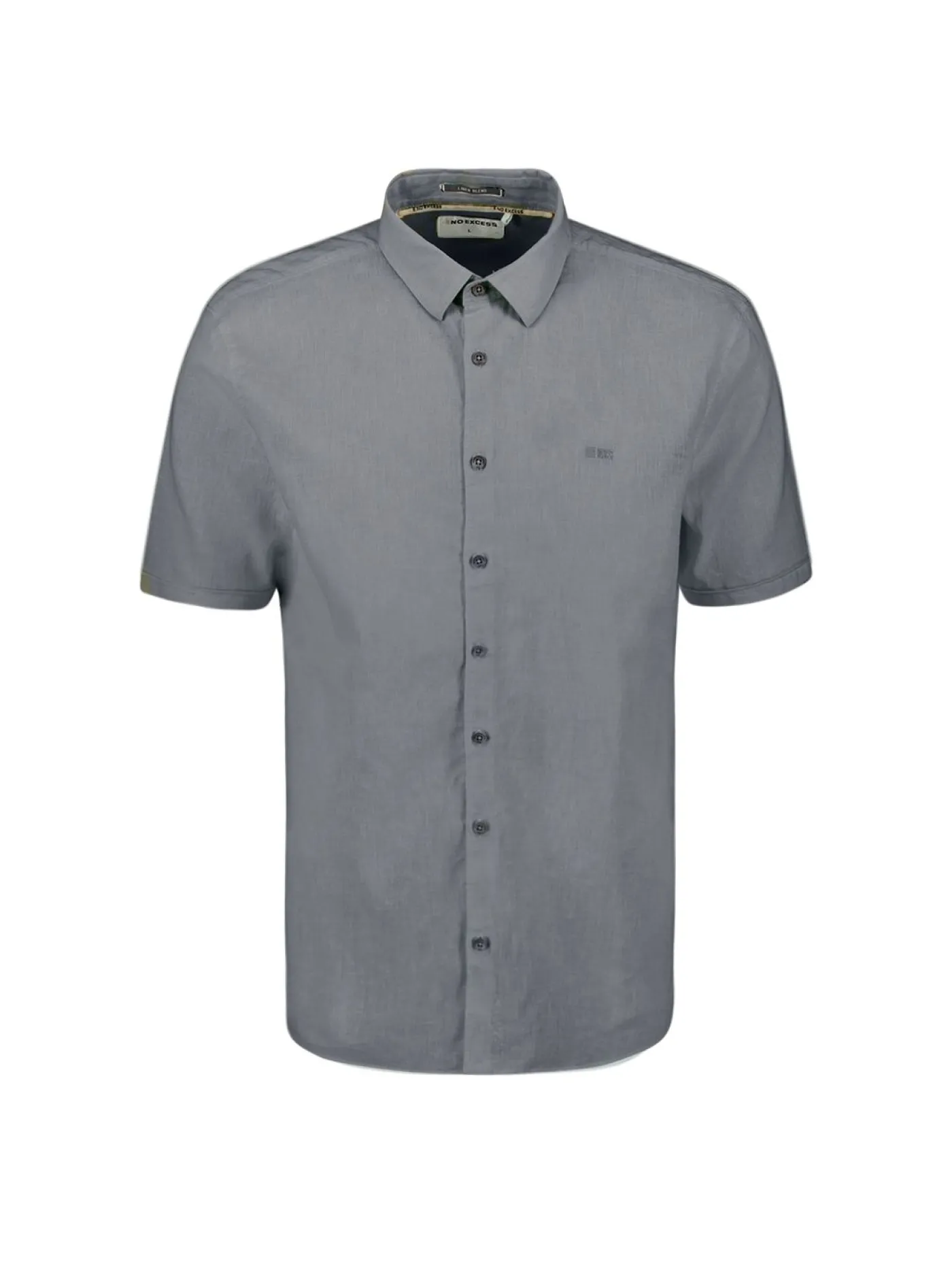 Shirt Short Sleeve 2 Coloured Melange With Linen