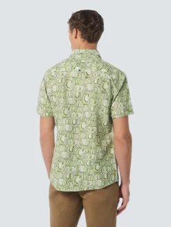 Shirt Short Sleeve Allover Printed With Linen