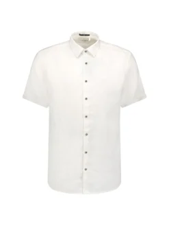Shirt Short Sleeve Solid With Linen