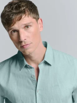 Shirt Solid With Linen