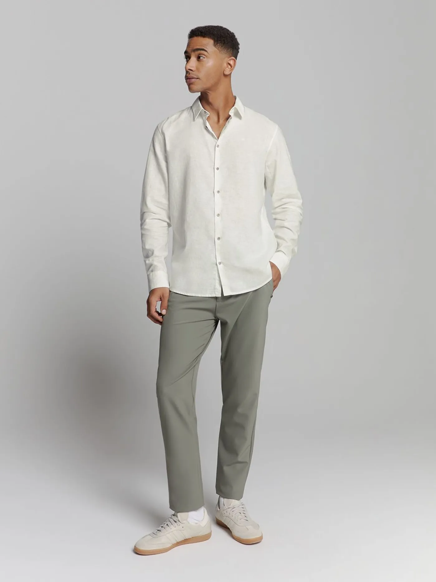 Shirt Solid With Linen