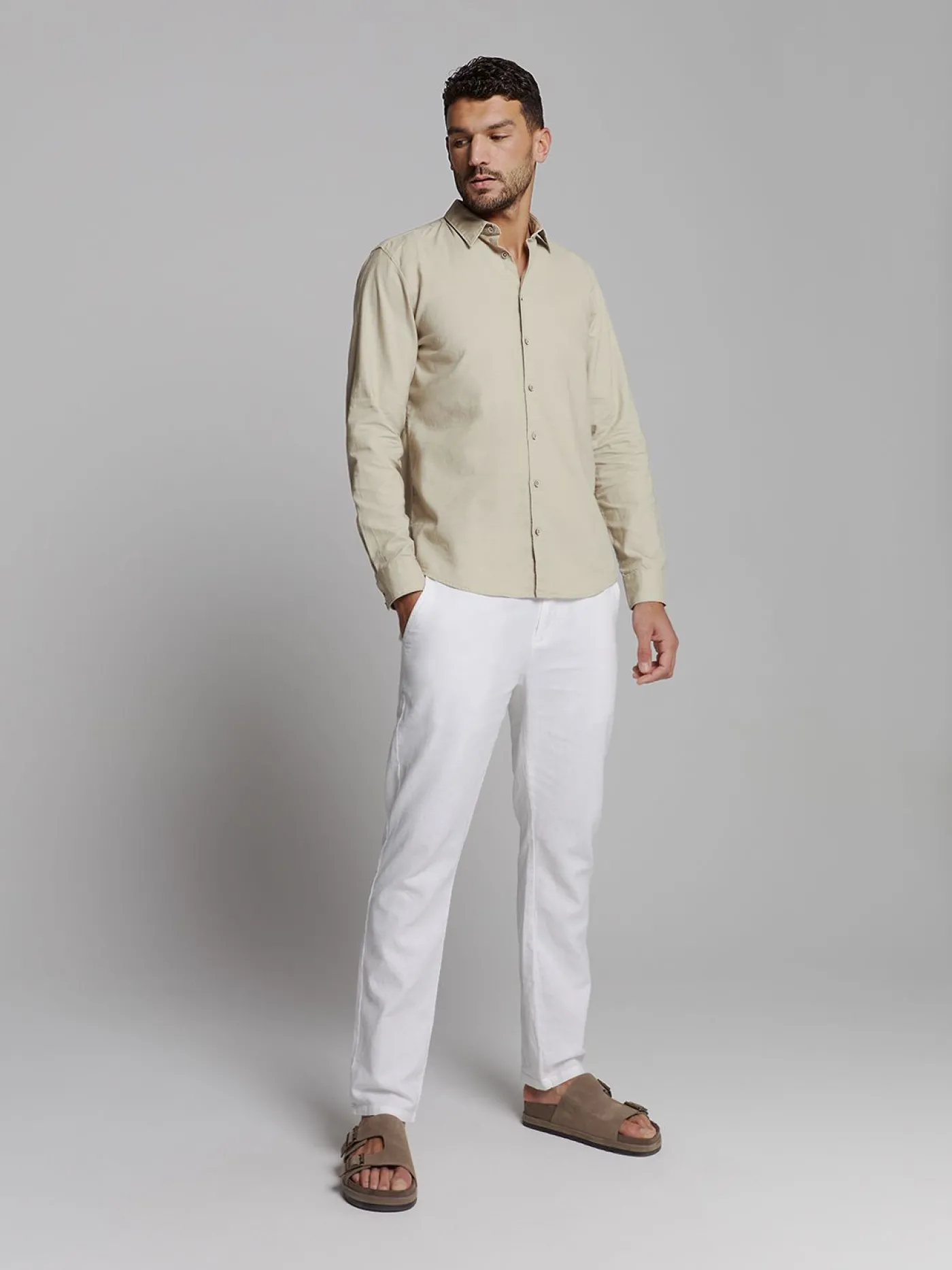 Shirt Solid With Linen