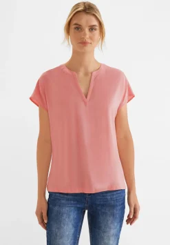 Shirtblouse w splitneck solid