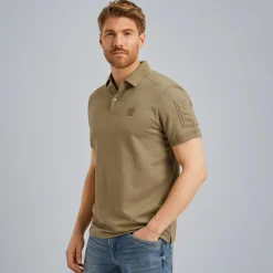 Short sleeve polo pique blend