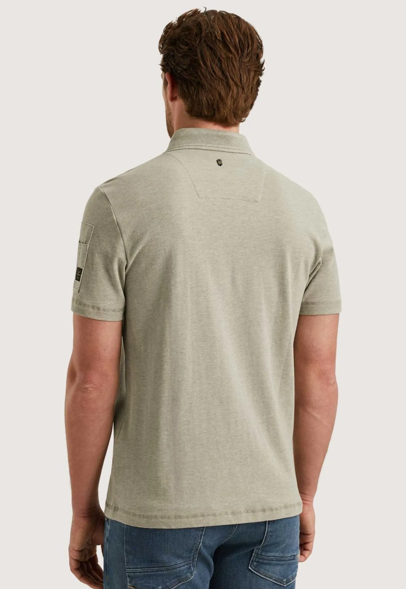 Short sleeve polo pique melange