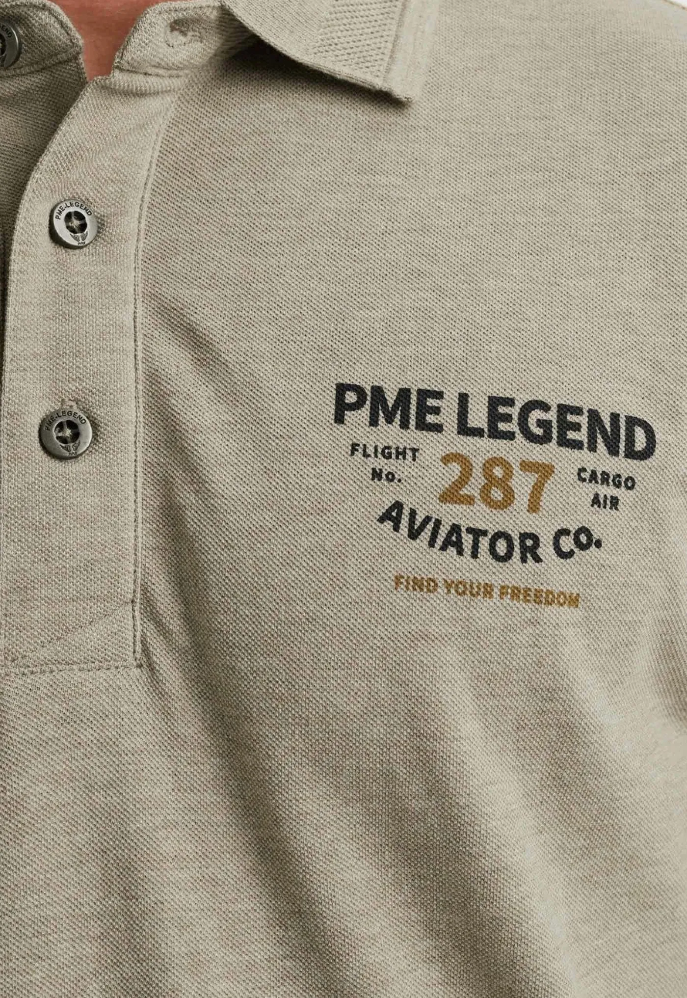 Short sleeve polo pique melange