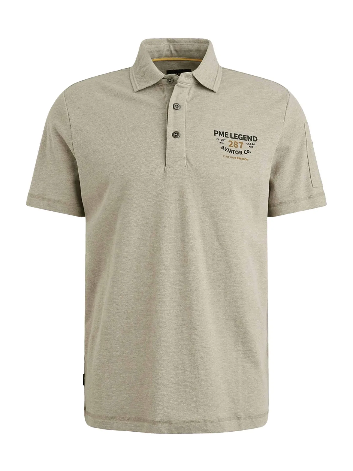 Short sleeve polo pique melange