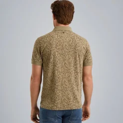 Short sleeve polo slub jersey aop