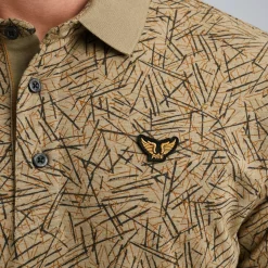 Short sleeve polo slub jersey aop