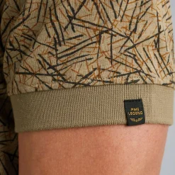 Short sleeve polo slub jersey aop