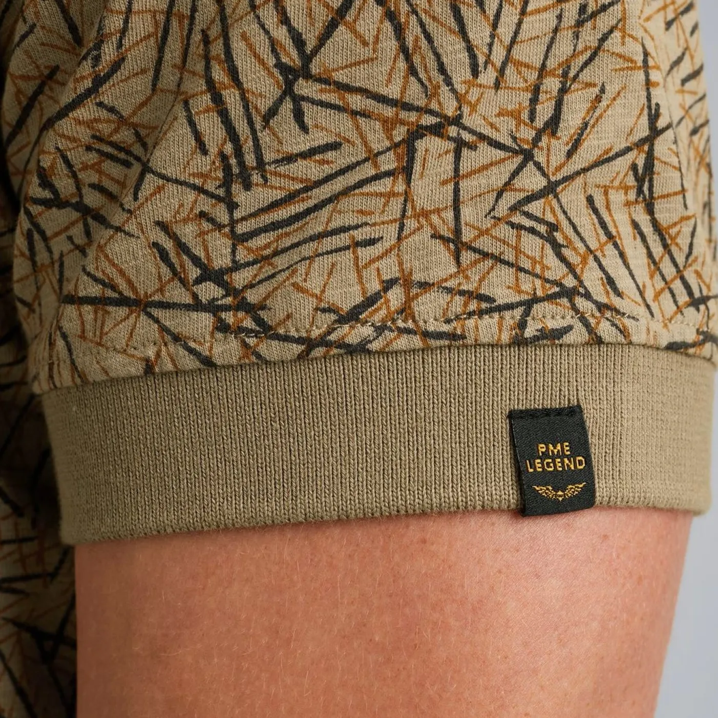 Short sleeve polo slub jersey aop