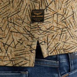 Short sleeve polo slub jersey aop