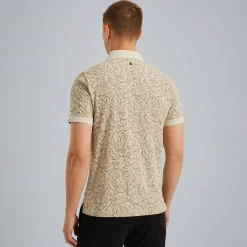 Short sleeve polo slub jersey aop