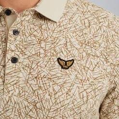 Short sleeve polo slub jersey aop