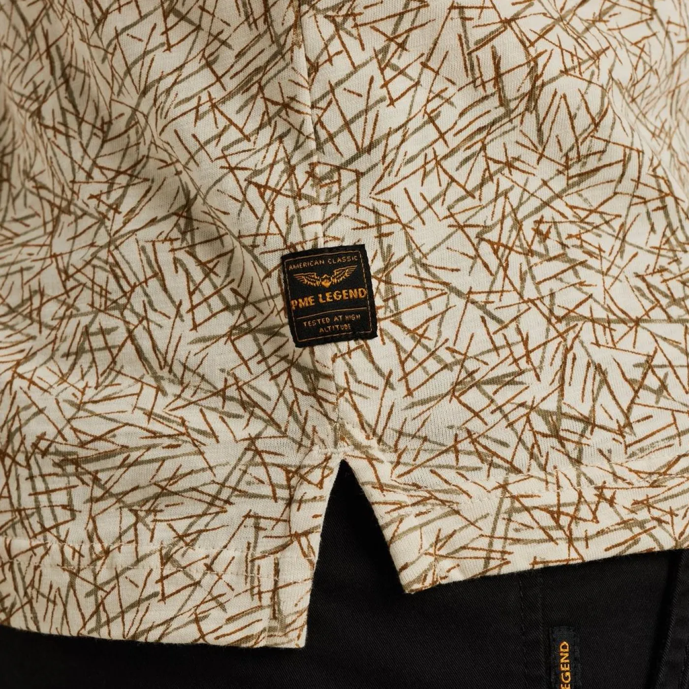 Short sleeve polo slub jersey aop