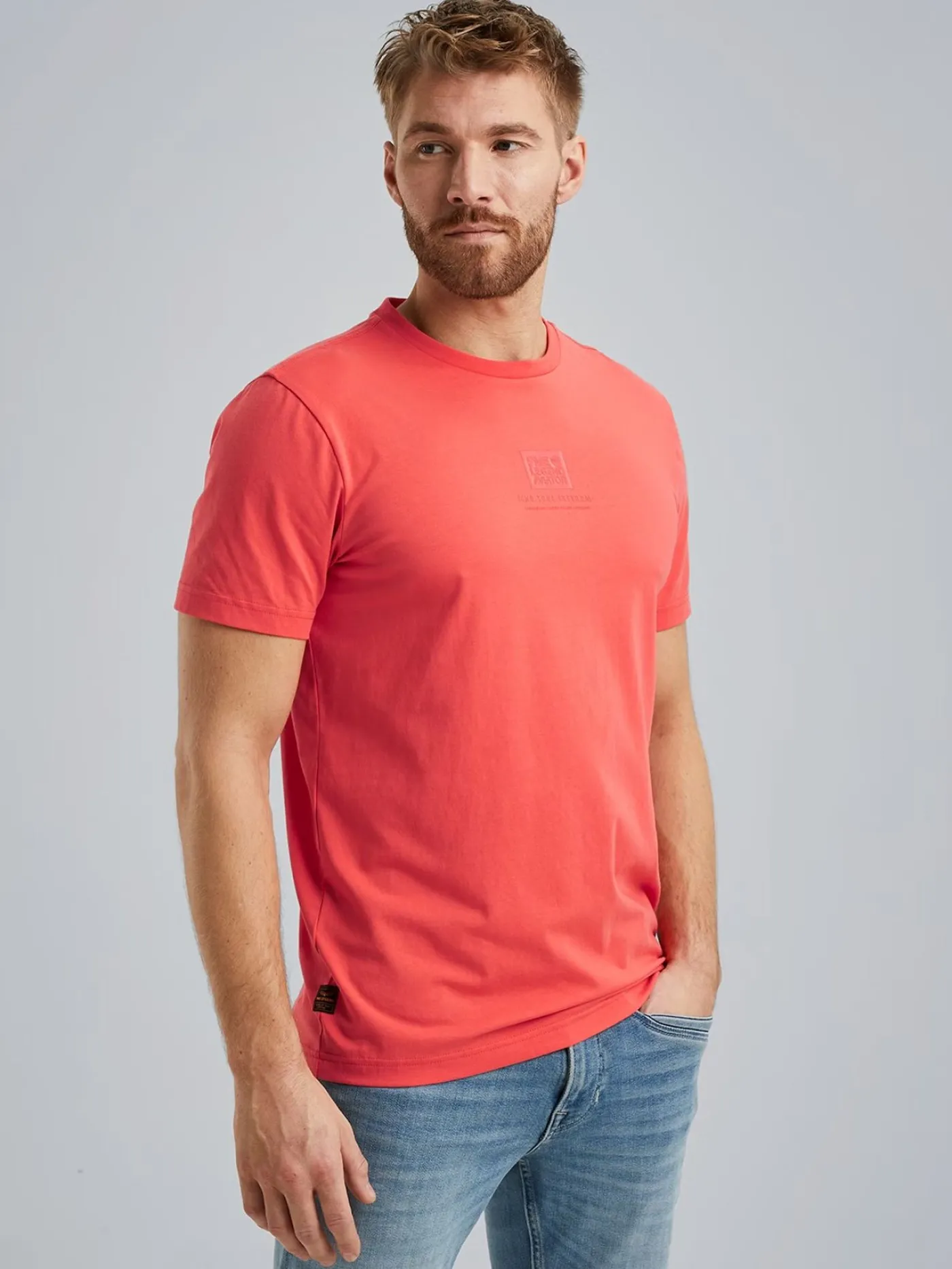 Short sleeve r-neck cotton elastan