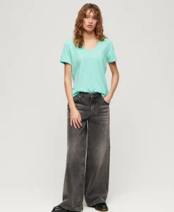 Studios slub emb vee tee