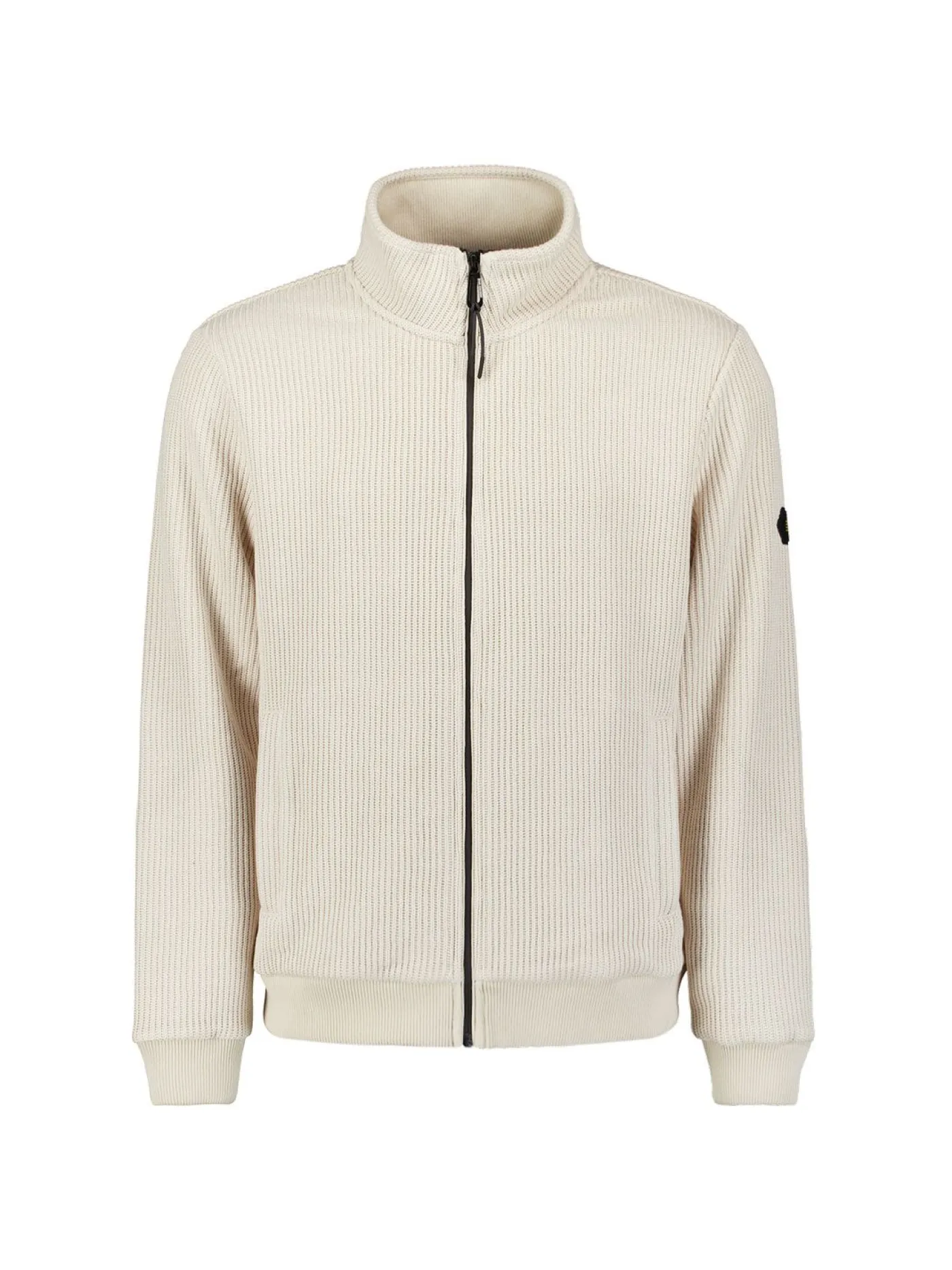 Sweater Full Zip Stand Up Collar Bonded Knit