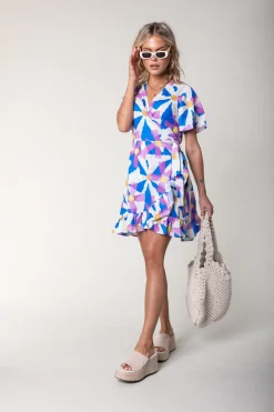 Telsi Big Flower Real Wrap Mini Dress