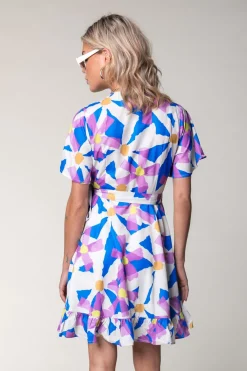 Telsi Big Flower Real Wrap Mini Dress