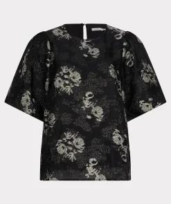 Top jacquard puff slve