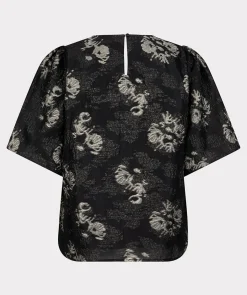 Top jacquard puff slve