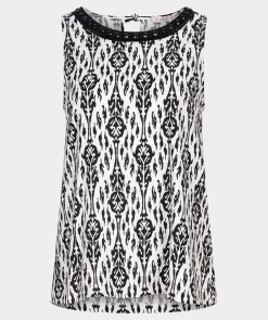 Top slv/lss 2tone Ikat print