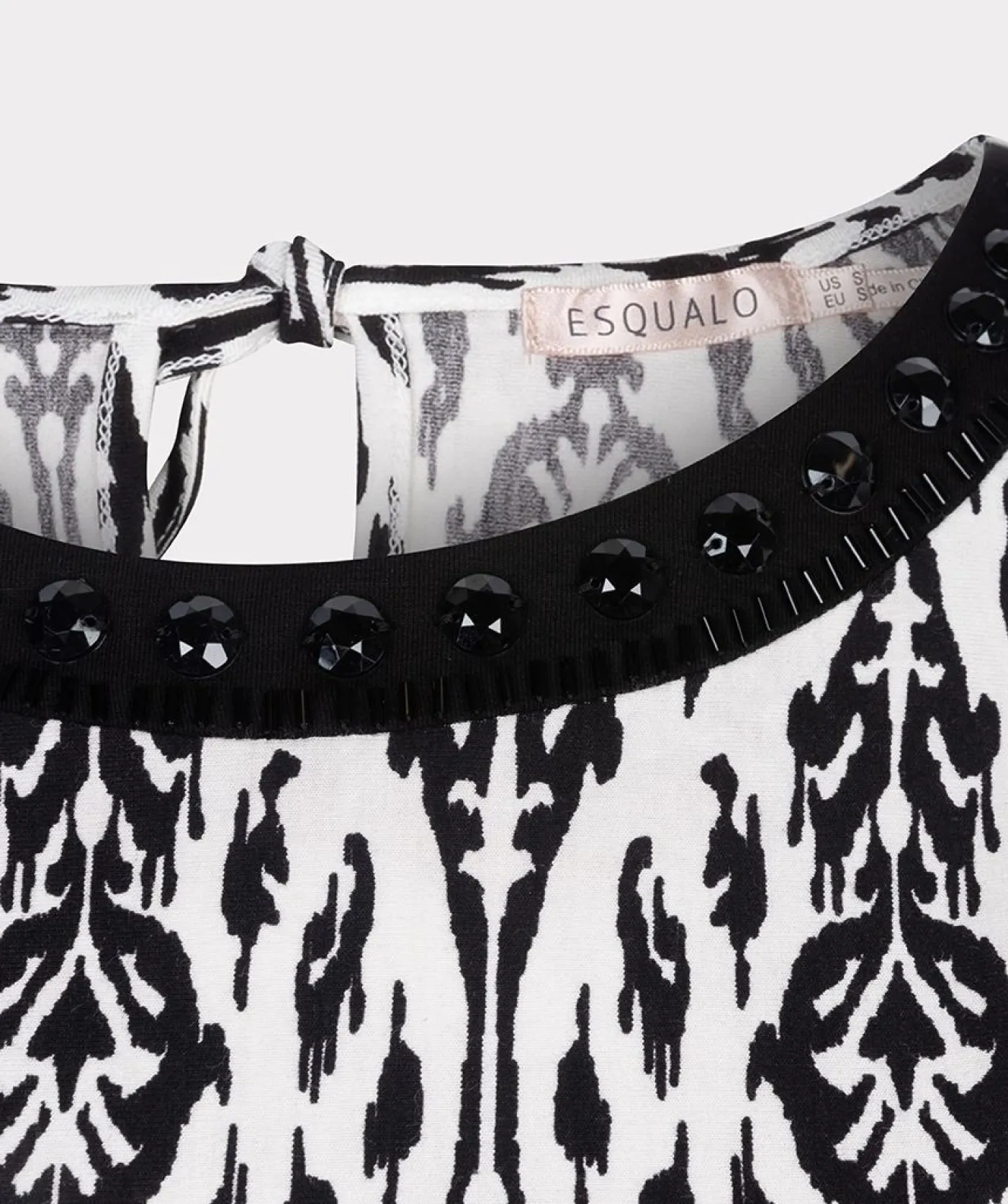 Top slv/lss 2tone Ikat print