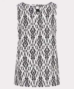 Top slv/lss 2tone Ikat print