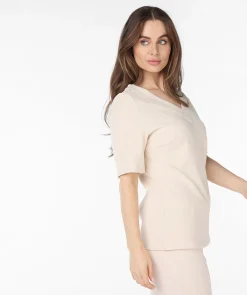 Top V/neck fancy crinkle