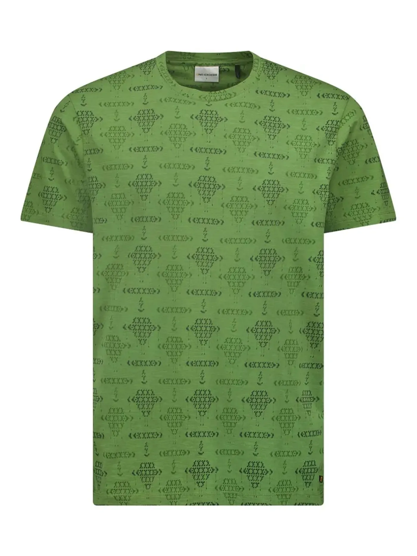 T-Shirt Crewneck Allover Printed Slub