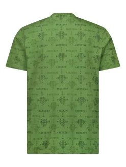 T-Shirt Crewneck Allover Printed Slub