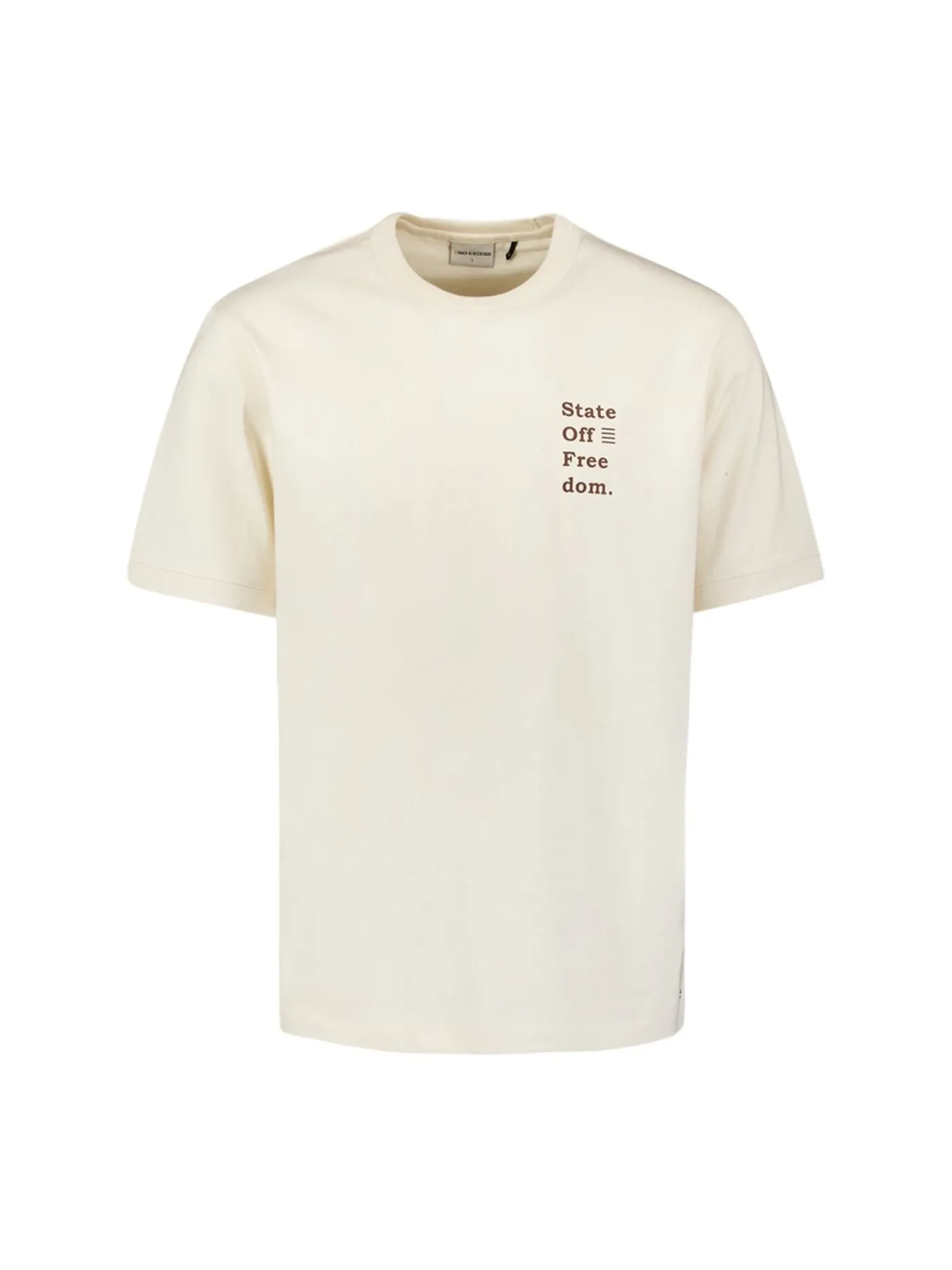 T-Shirt Crewneck Melange Placed Print