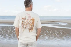 T-Shirt Crewneck Melange Placed Print